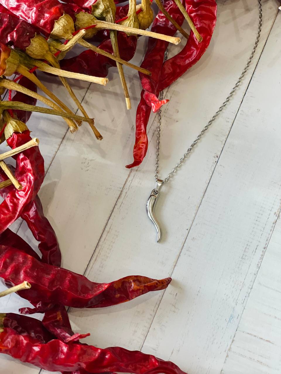 Collana corno portafortuna