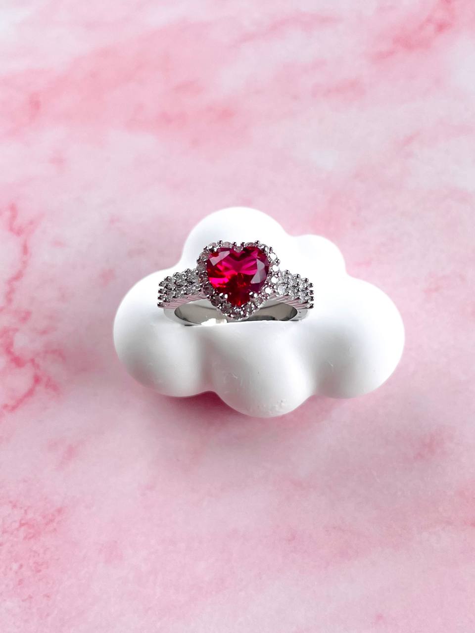 Anello cuore con strass