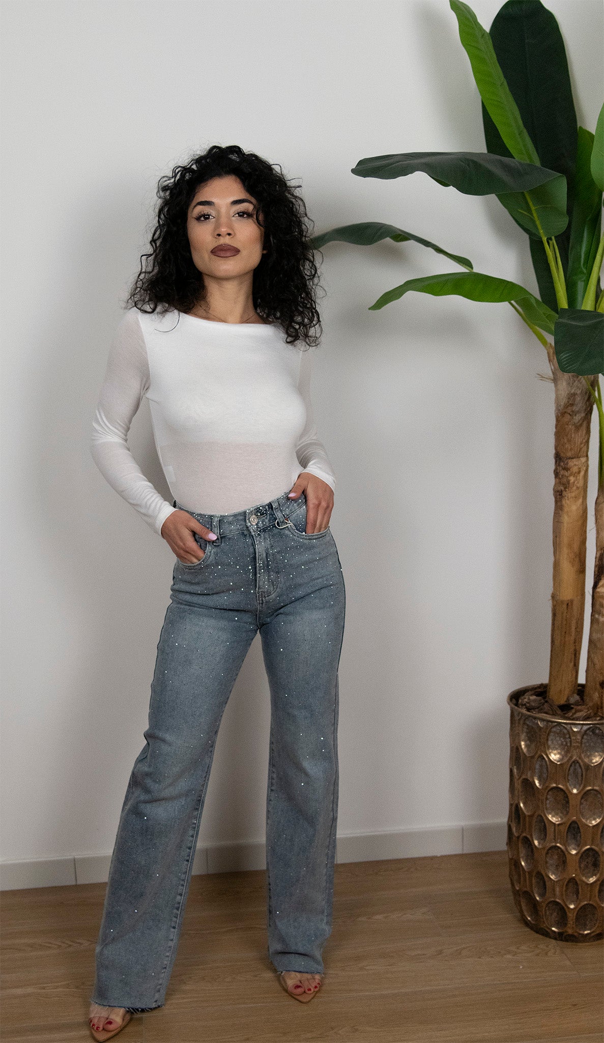 Jeans con strass