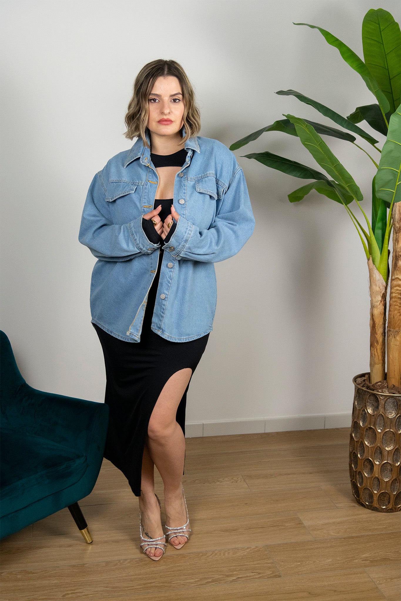 Camicione over in denim