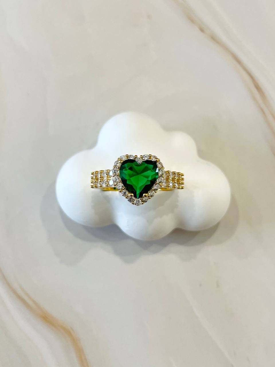 Anello cuore con strass