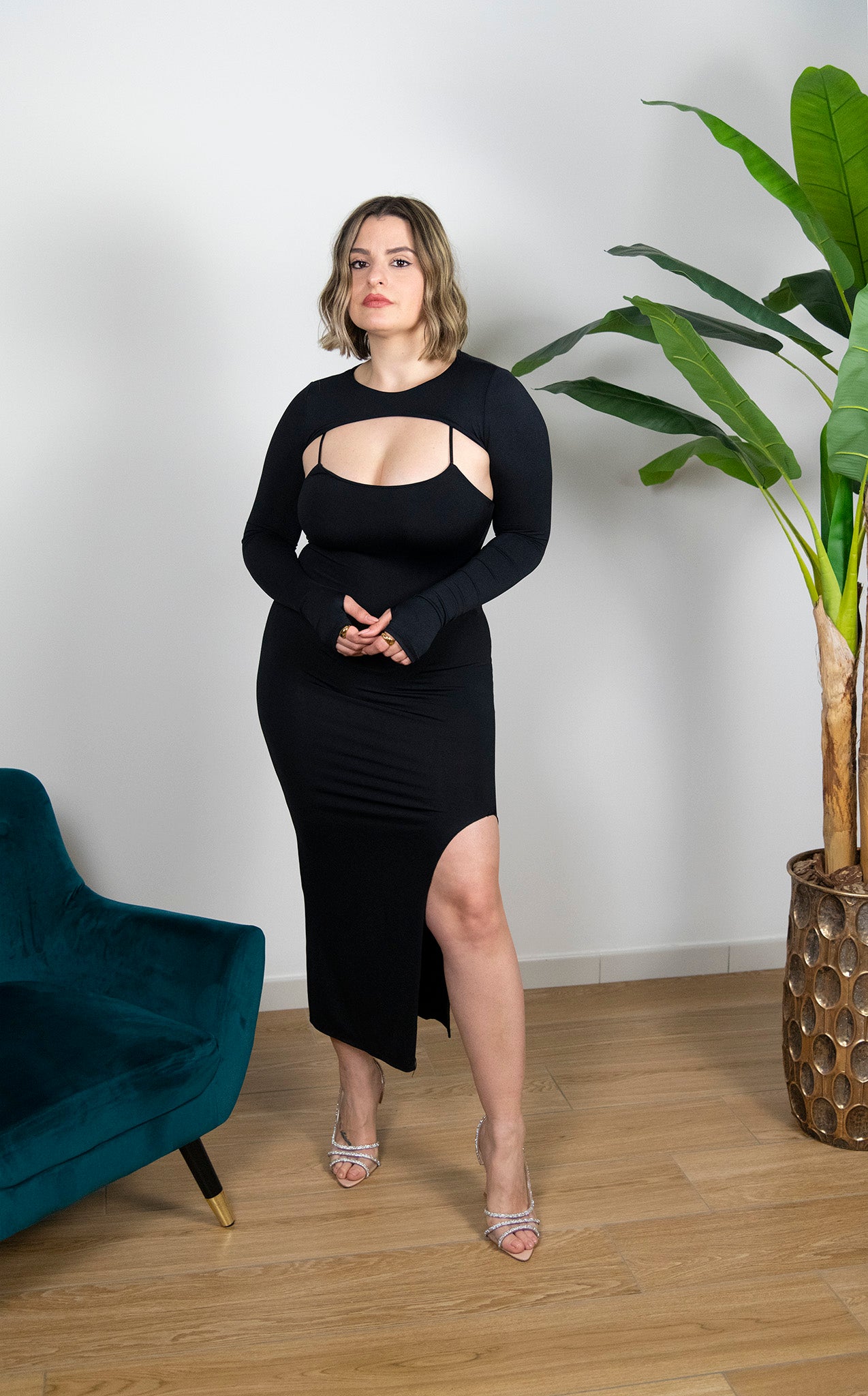 Vestito lungo con spacco