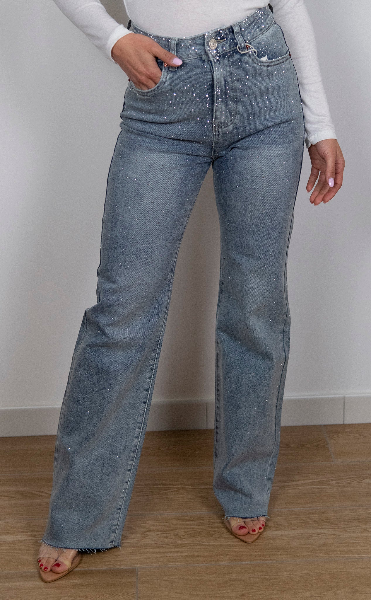 Jeans con strass