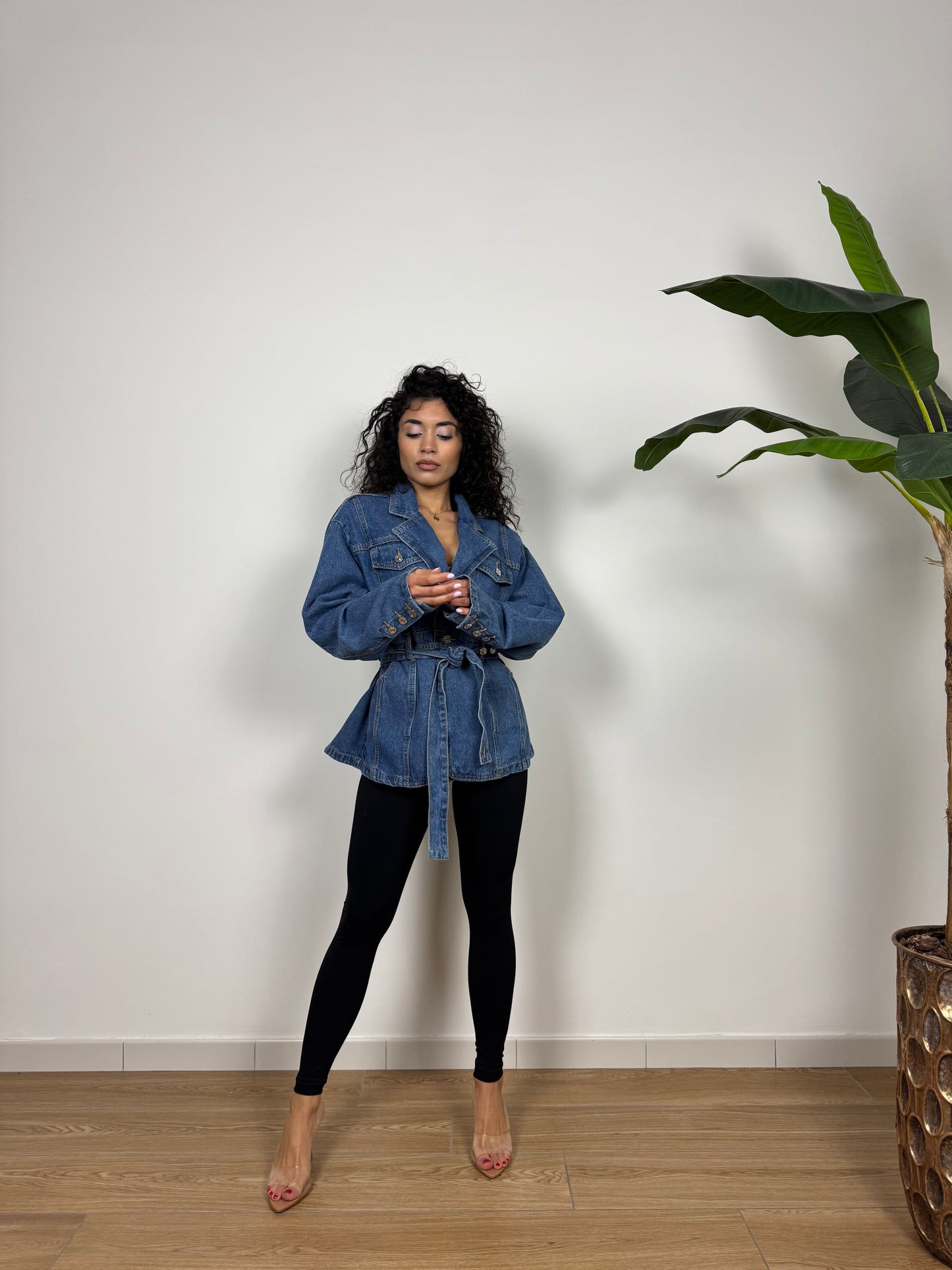 Giacca in denim con nodo