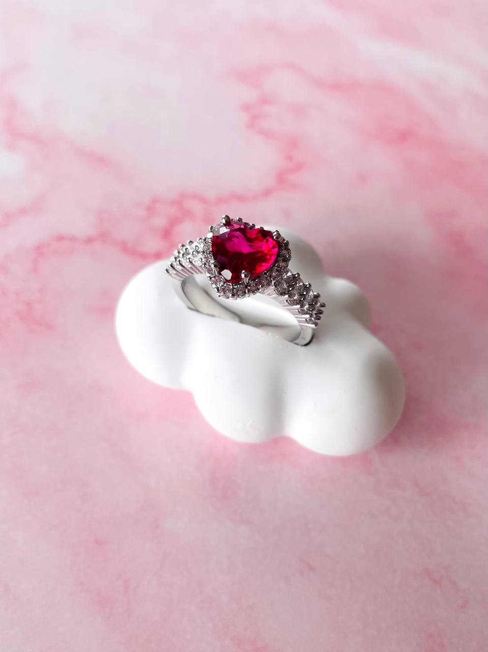 Anello cuore con strass