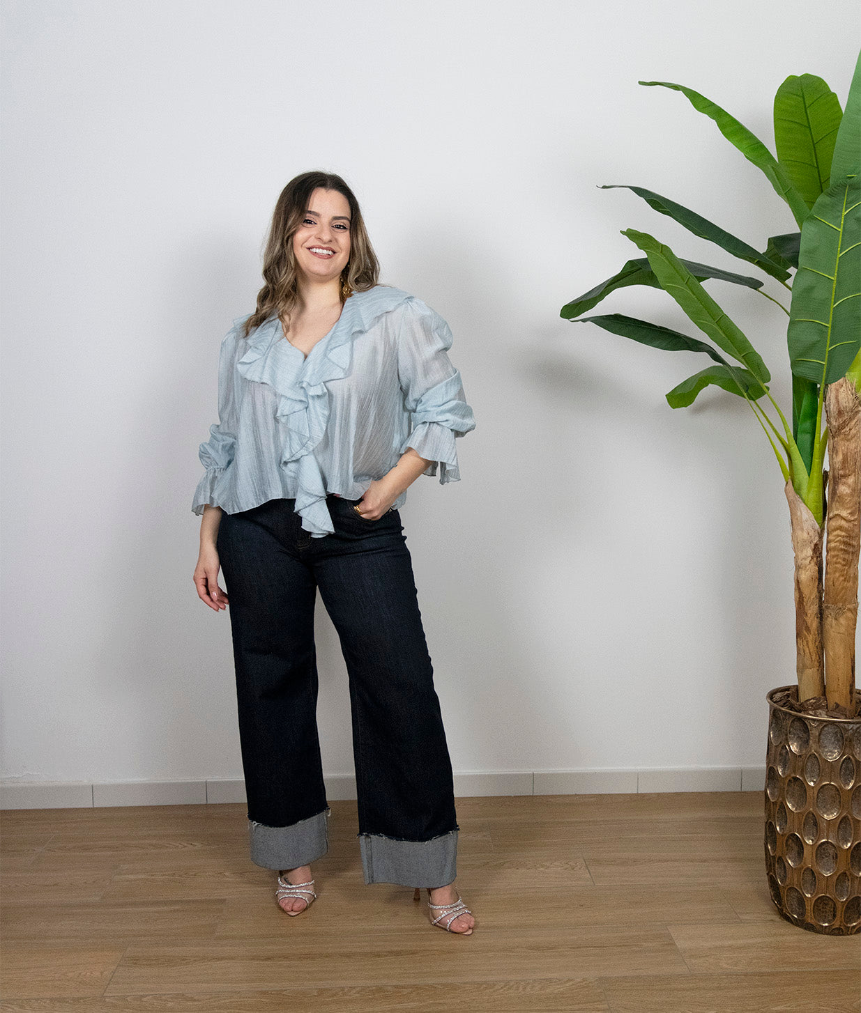 Camicia con voilant