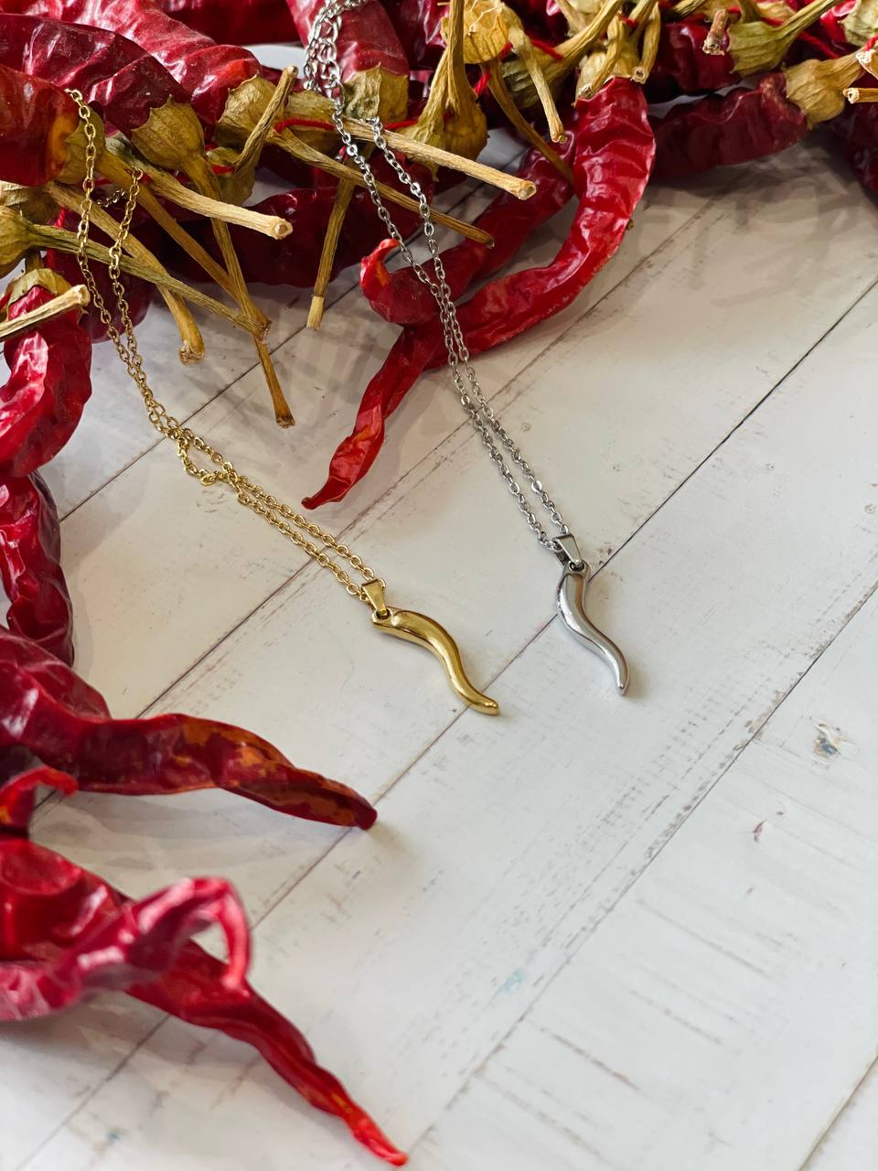 Collana corno portafortuna