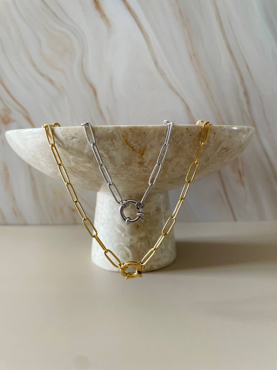 Collana catena con nodo