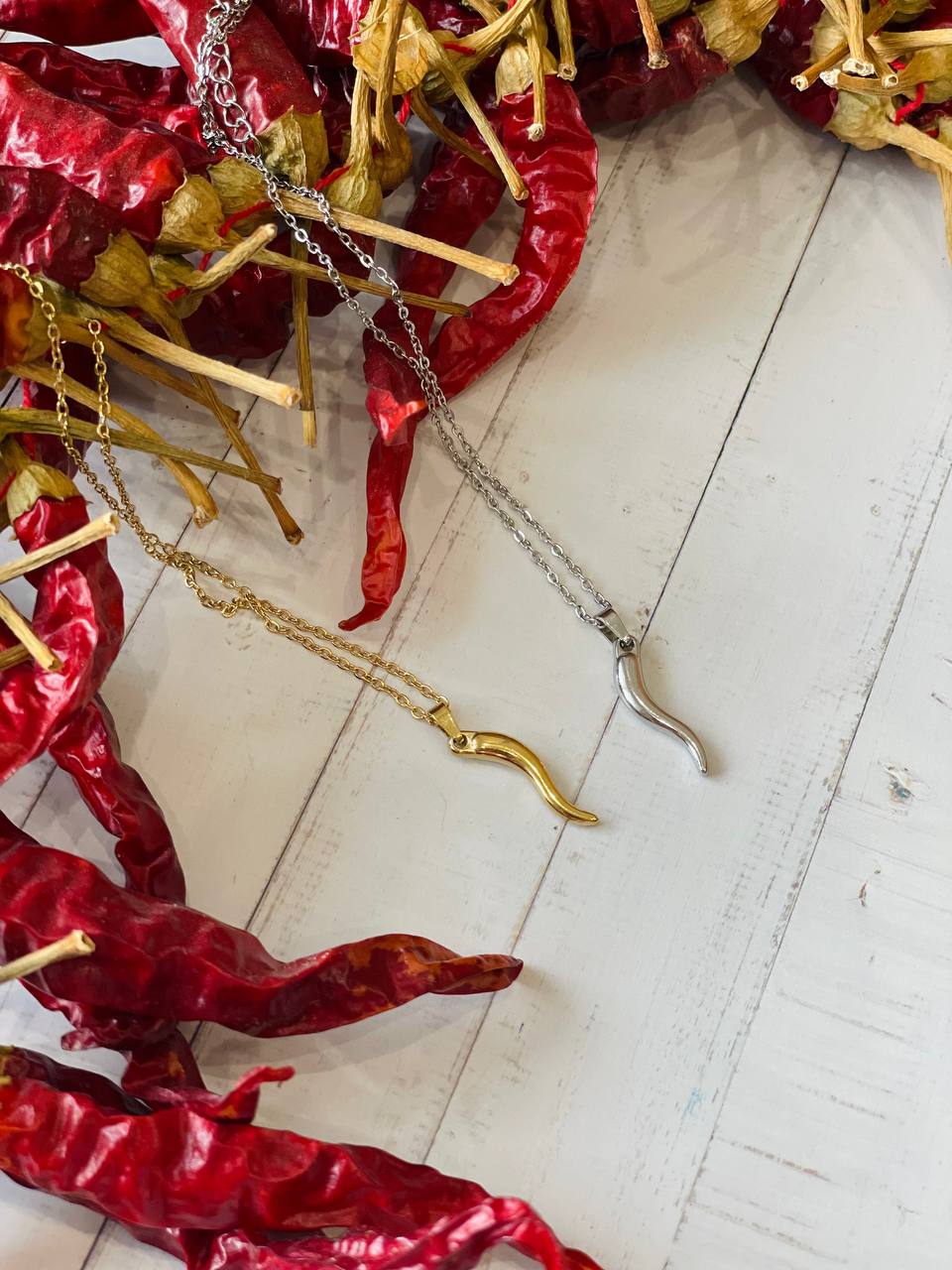 Collana corno portafortuna