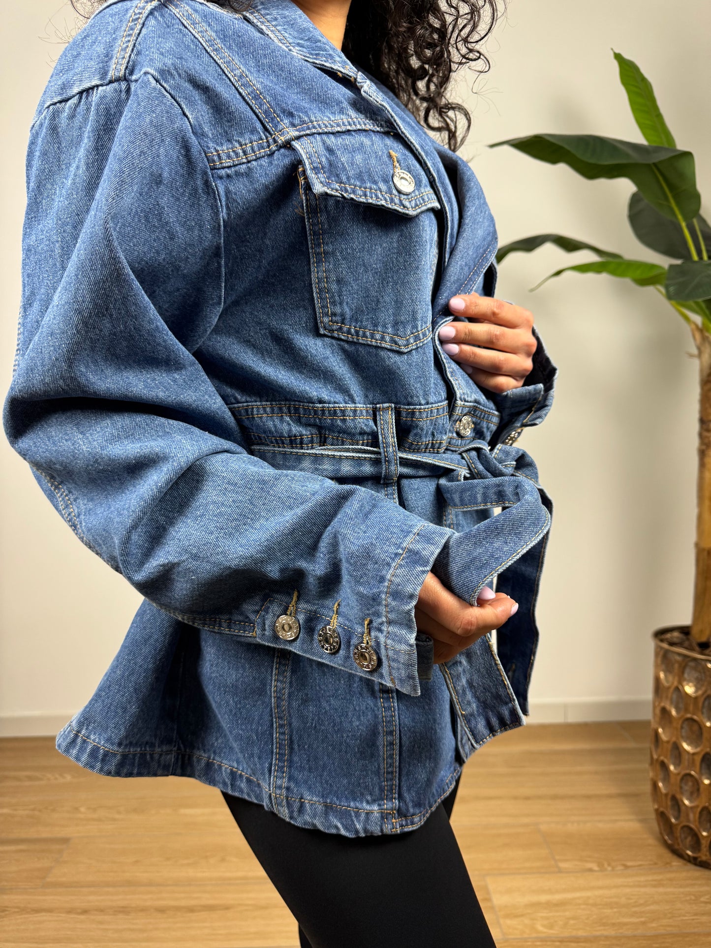 Giacca in denim con nodo