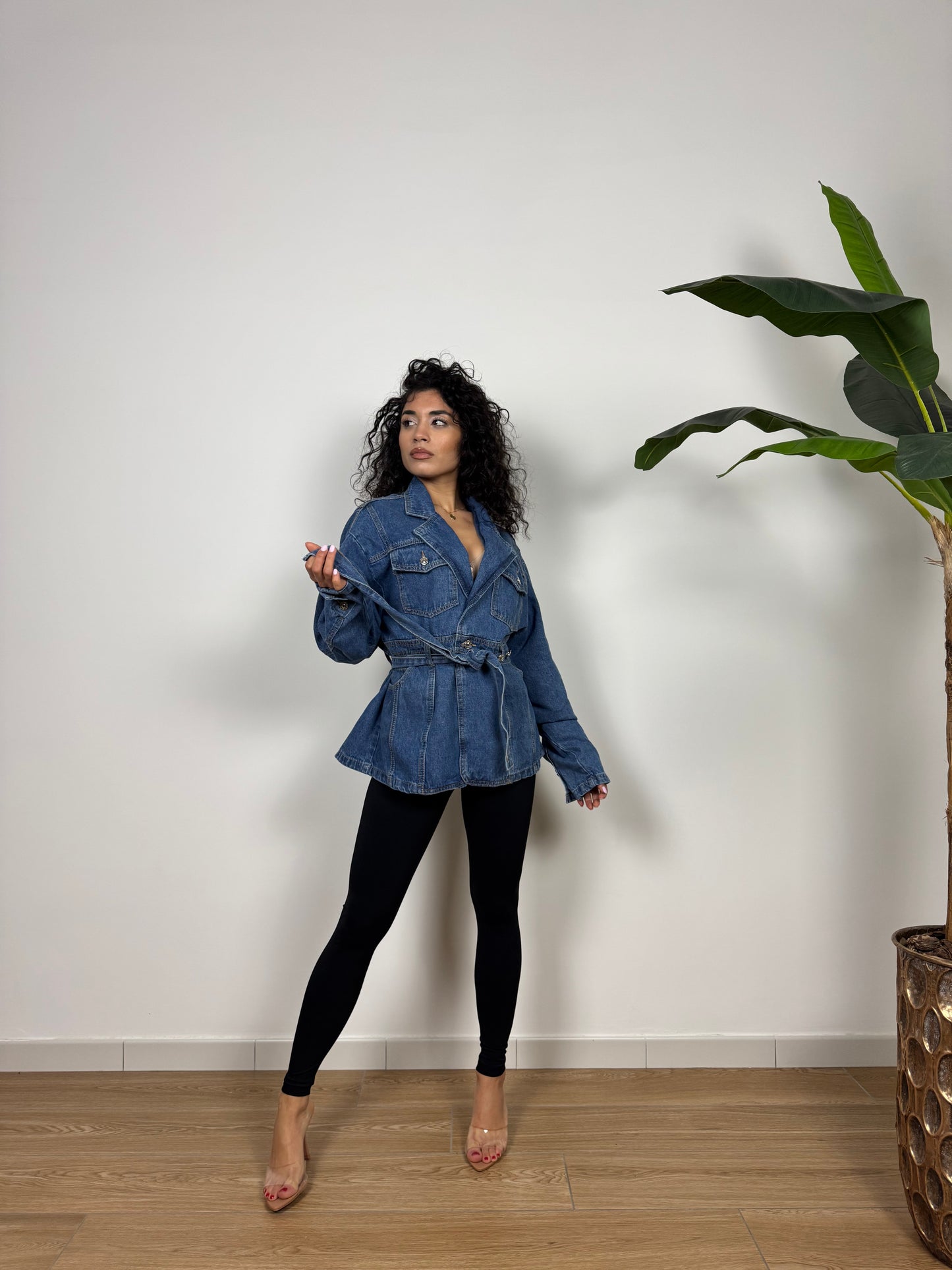 Giacca in denim con nodo