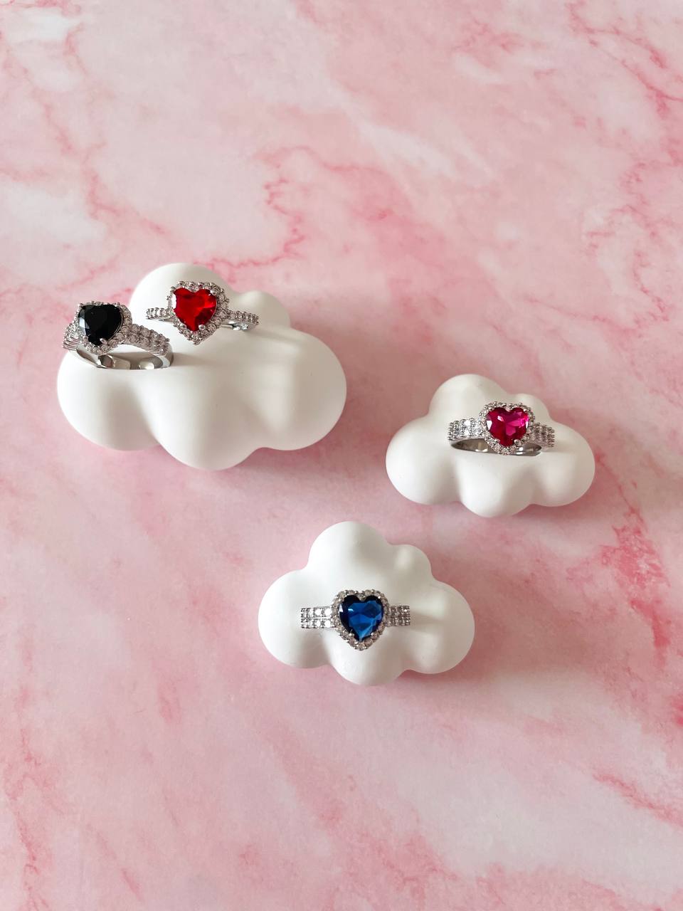 Anello cuore con strass
