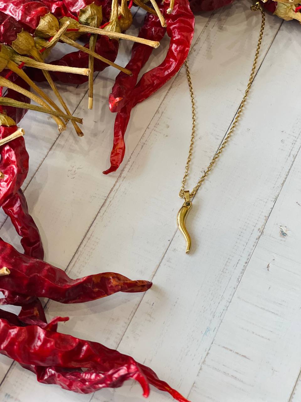 Collana corno portafortuna