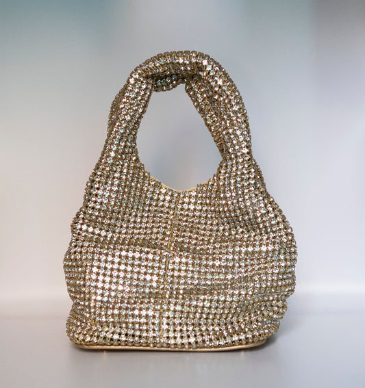 Borsa con strass a bauletto
