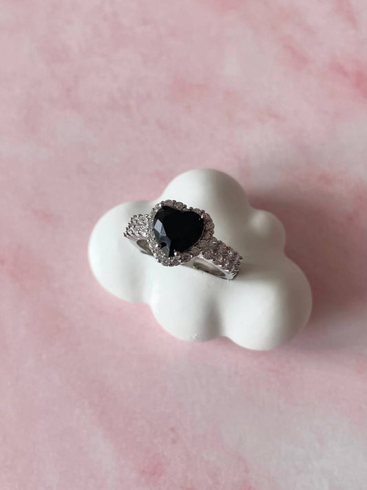 Anello cuore con strass