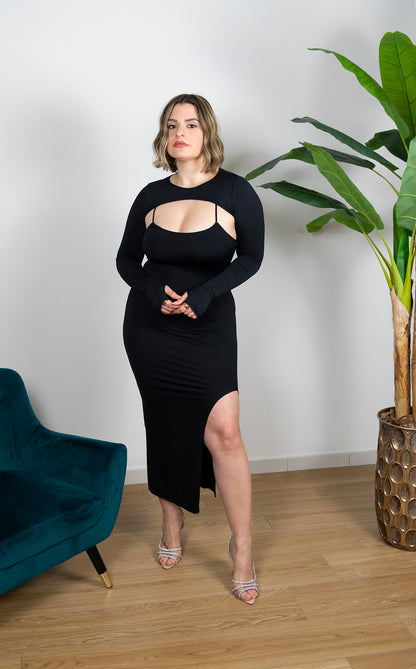 Vestito lungo con spacco