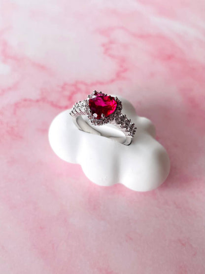 Anello cuore con strass