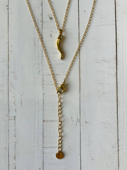 Collana corno portafortuna