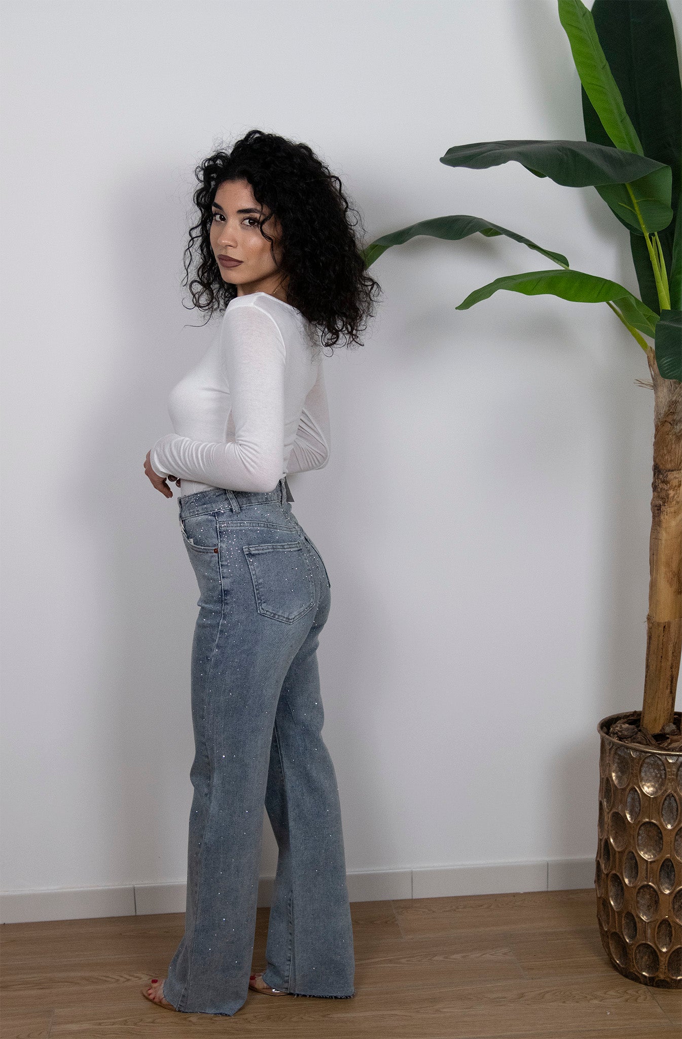 Jeans con strass