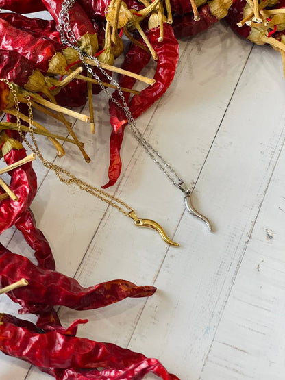 Collana corno portafortuna