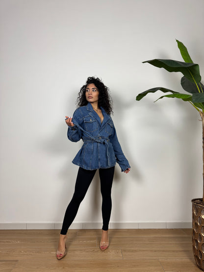 Giacca in denim con nodo